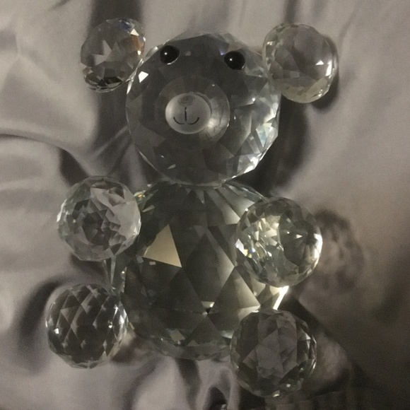 Crystal Teddy Bear Faceted Large 6” Paperweight in Satin Box Vintage - Picture 2 of 5
